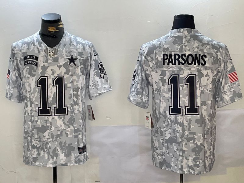 Men Dallas Cowboys #11 Parsons Nike Arctic Camo 2024 Salute to Service Limited NFL Jersey->women nfl jersey->Women Jersey